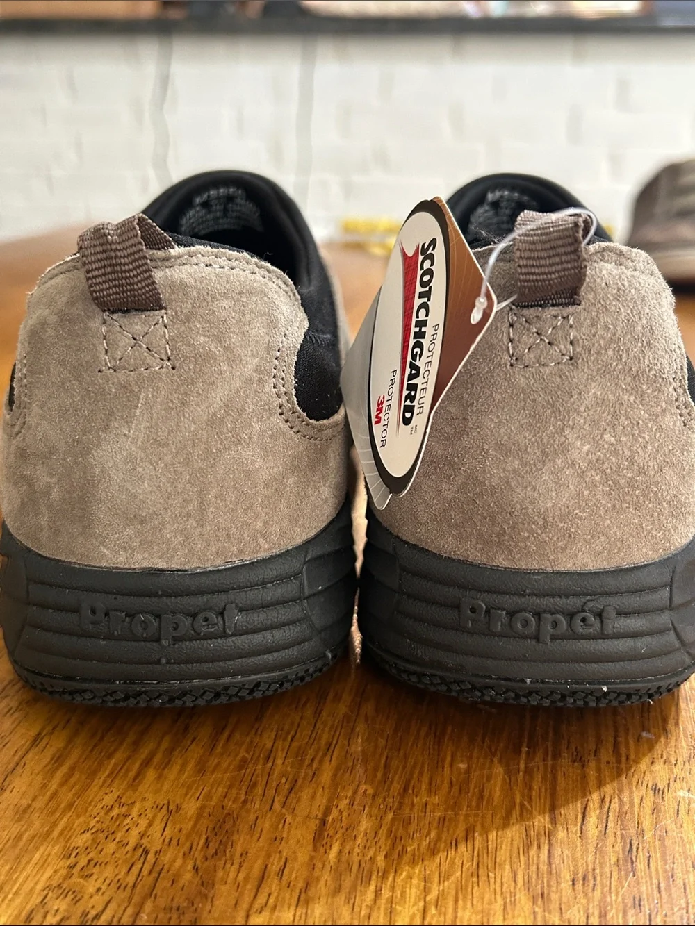 Propet Grey and Black Slip-On Suede Loafers for Men - New